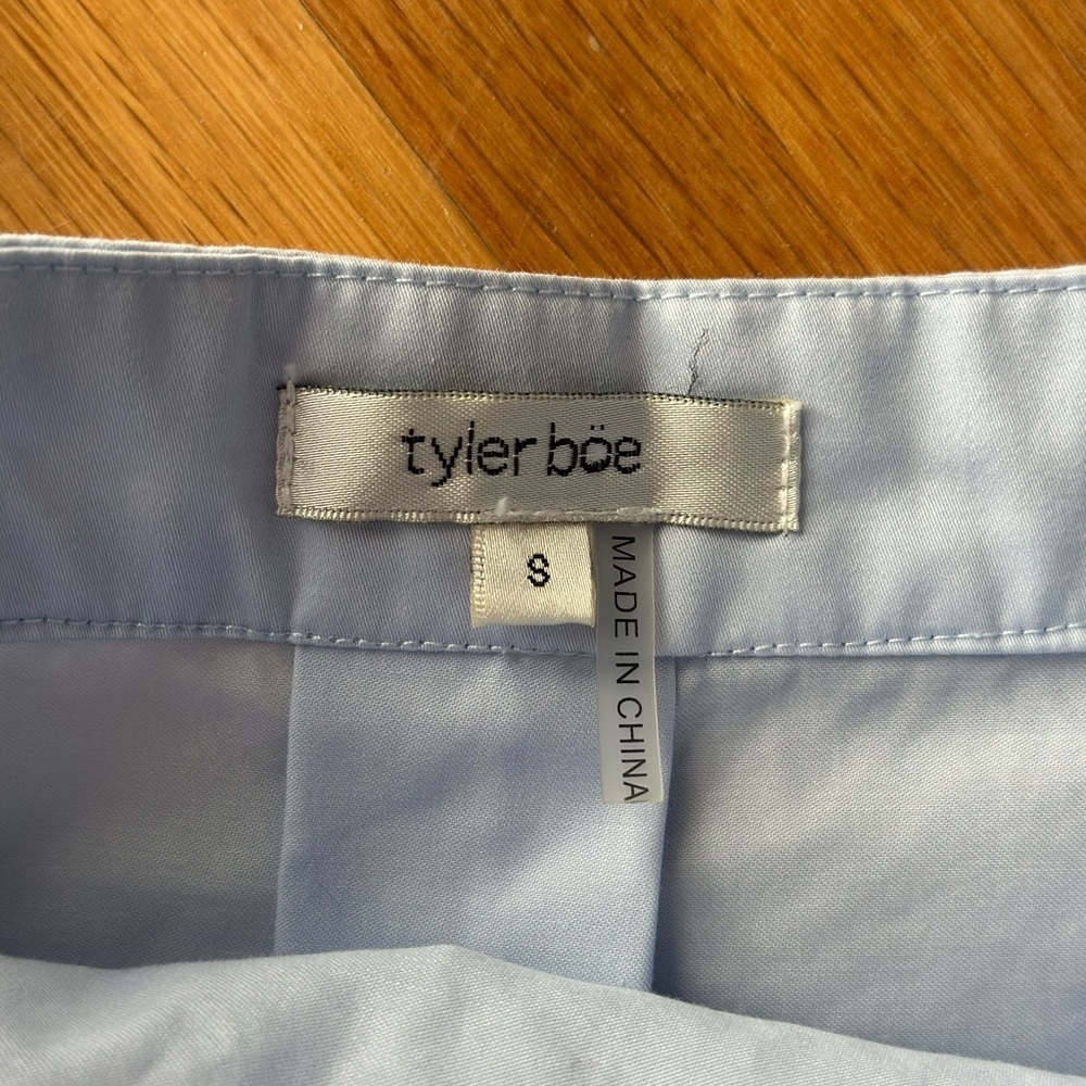 Tyler Boe Cali Top Blue Off Shoulder Cotton Size Small Adjustable Strap Bow slv - Picture 5 of 12